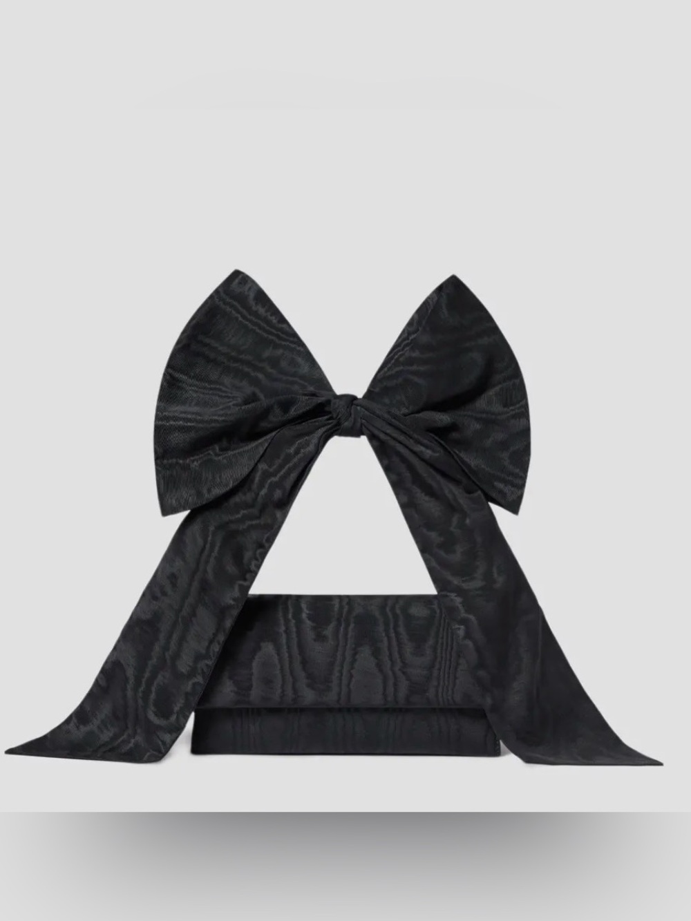 Loeffler Randall Ramona Bow Moiré Shoulder Bag Black Evening Wear Feminine New